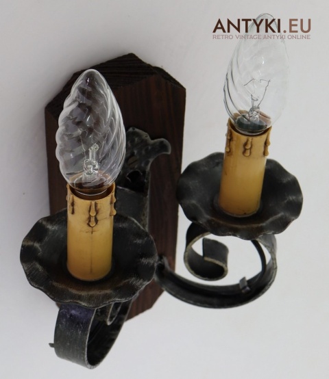 kinkiet dworkowy drewniany vintage