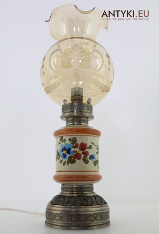 Stylowa lampa stolikowa ceramiczna z ręcznym malowaniem – oświetlenie z epoki