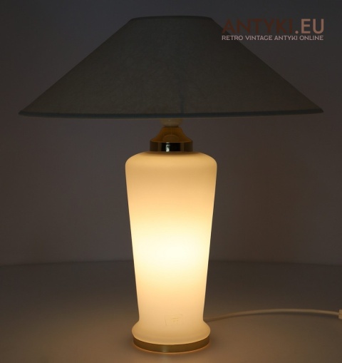 Antyczna lampa stołowa Murano z podświetlaną nogą