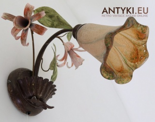 Stylowy kinkiet retro z kloszem w kształcie kwiatu – włoski design MM Lampadari