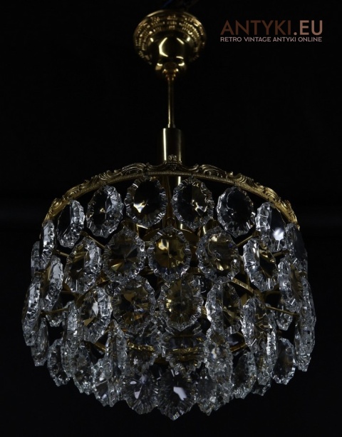 mini żyrandol kryształowy retro