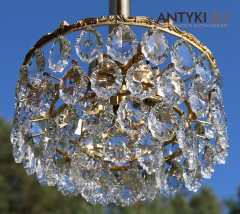 mały mosiężny żyrandol vintage