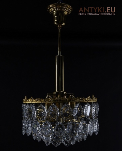 mini mosiężny żyrandol vintage