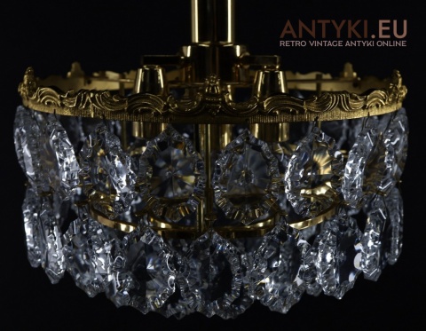 mała stara lampa sufitowa kryształowa