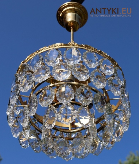 mini stara lampa sufitowa kryształowa