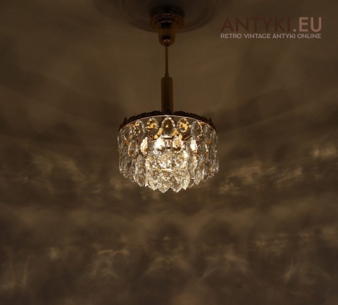 mała sufitowa antyczna lampa z mosiądzu