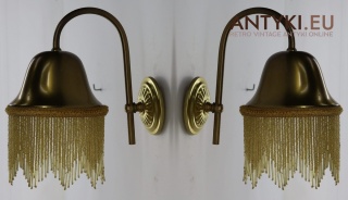 Zabytkowe kinkiety retro z koralikami – stylowe oświetlenie vintage z lat 50./60.