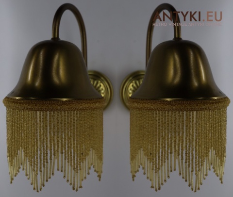 Para kinkietów vintage z koralikami