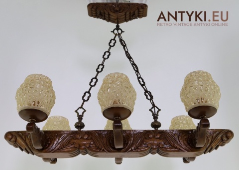 góralski żyrandol drewniany z dębu