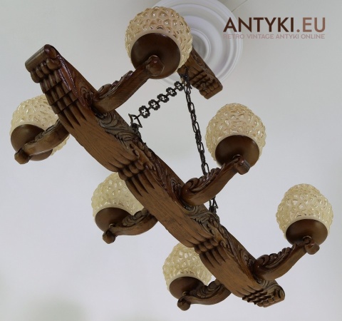 żyrandol ludowy ręcznie rzeźbiony