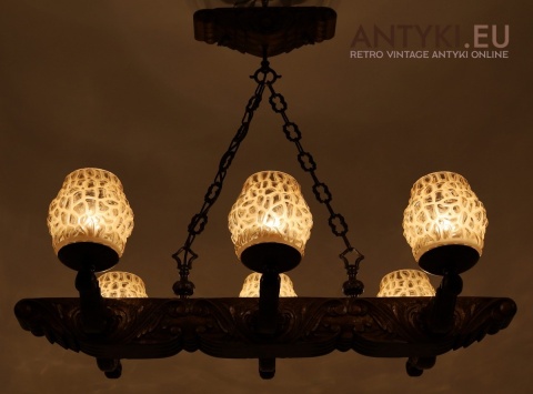 żyrandol cepelia z litego drewna