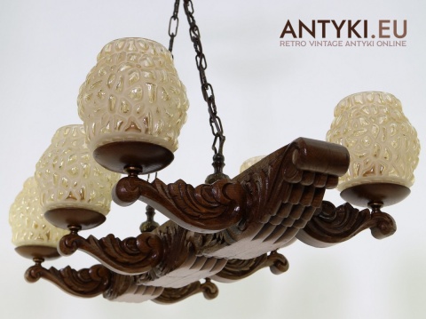 masywny żyrandol wiejski retro
