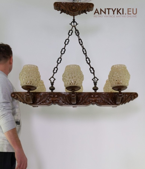 żyrandol rustykalny góralski dębowy