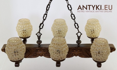 żyrandol drewniany cepelia rękodzieło