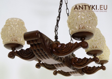 dekoracyjny żyrandol wiejski dębowy