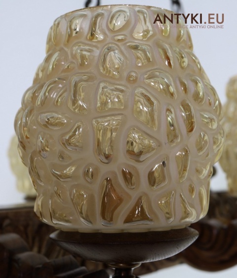 żyrandol ręcznie rzeźbiony styl ludowy