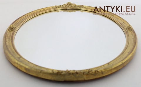 dworskie owalne lustro vintage w złotej ramie