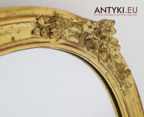 lustrzana rama złocona z motywami kwiatowymi