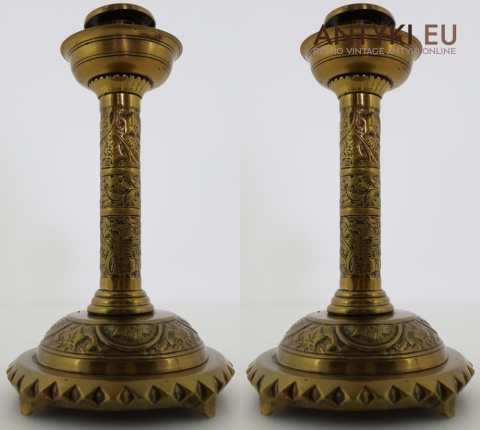 oryginalna para świeczników secesyjnych retro vintage