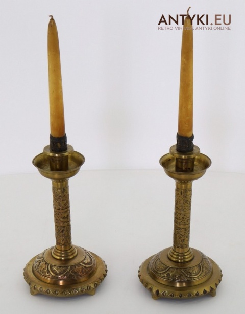 stylowe świeczniki vintage komplet 2 sztuki