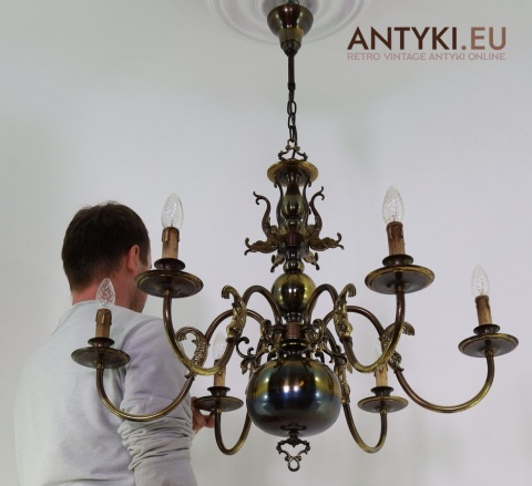 antyczny żyrandol morski xl