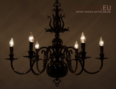 vintage żyrandol z motywami morskimi