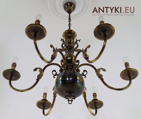 duży żyrandol marynistyczny z lat 50