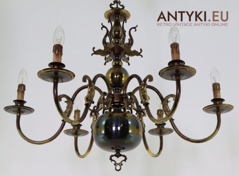 pałacowy żyrandol morski mosiężny