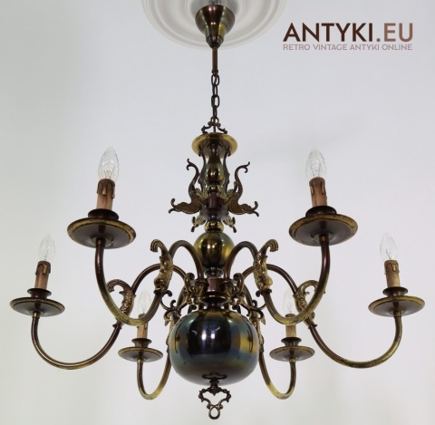 żyrandol morski z sześcioma ramionami