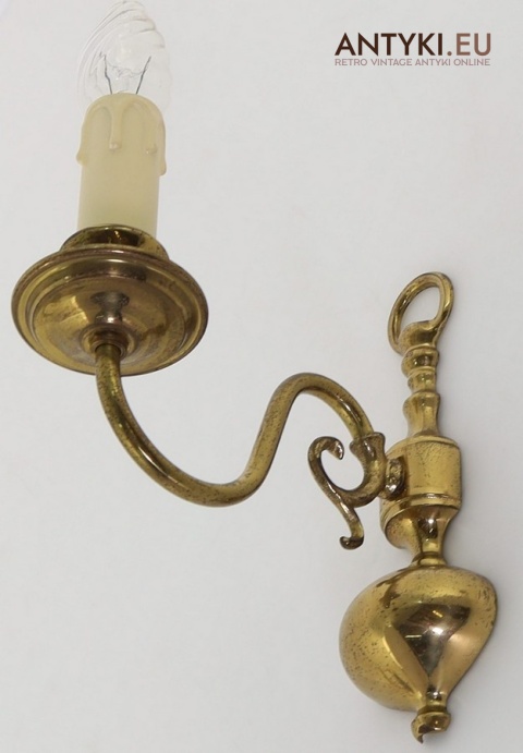 mosiężny kinkiet retro z francji