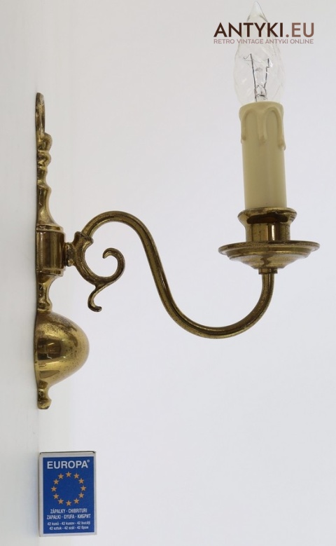 mosiężny kinkiet retro z francji