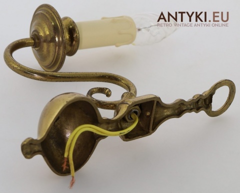 stylowy kinkiet vintage mosiężny