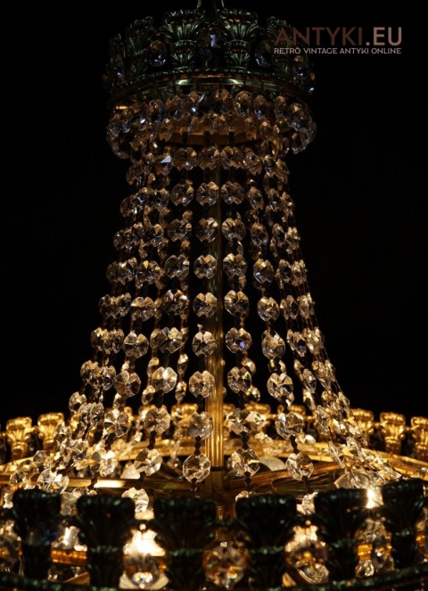 żyrandol antyczny klasyczny kryształowy