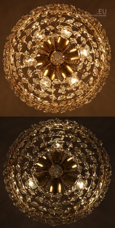 żyrandol pałacowy mosiądz kryształ