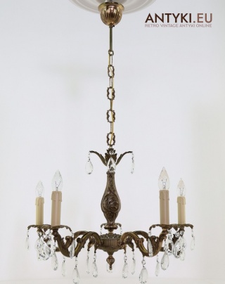 Antyczny pałacowy żyrandol barokowy z epoki – stylowe oświetlenie vintage