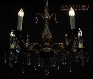 Antyczny pałacowy żyrandol barokowy z epoki – stylowe oświetlenie vintage
