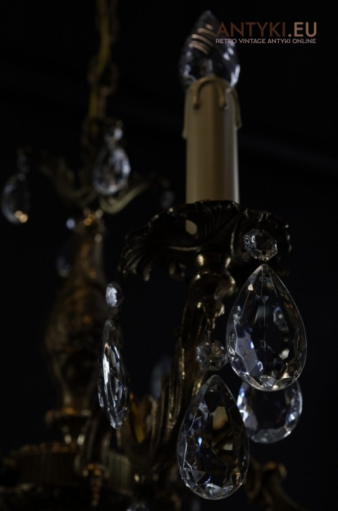 żyrandol retro z kryształkami