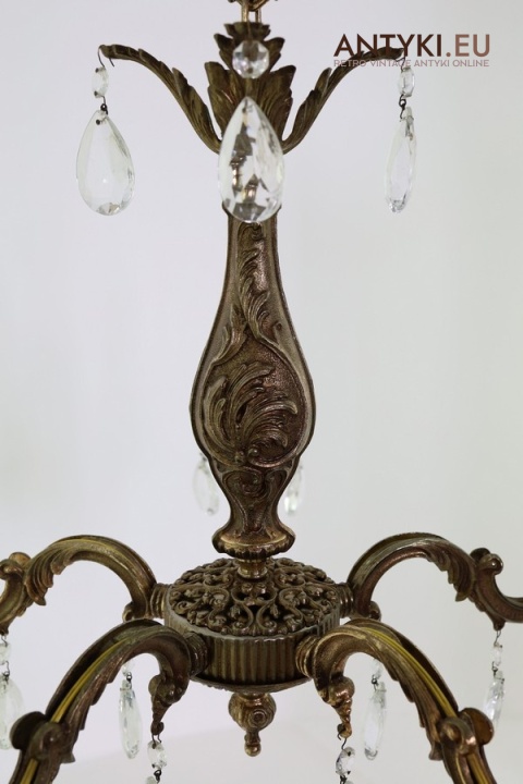 żyrandol antyczny z mosiądzu