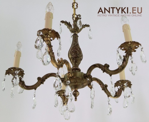 żyrandol pięcioramienny barokowy