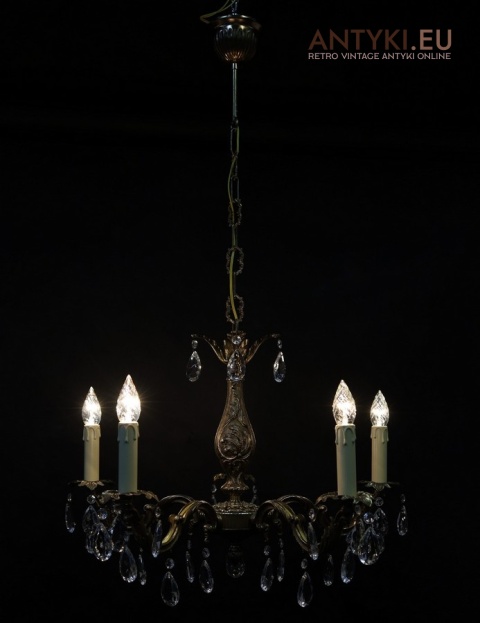 Antyczny pałacowy żyrandol barokowy z epoki – stylowe oświetlenie vintage