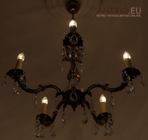 Antyczny pałacowy żyrandol barokowy z epoki – stylowe oświetlenie vintage