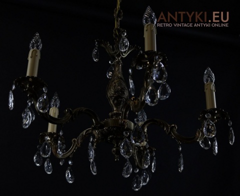 Antyczny pałacowy żyrandol barokowy z epoki – stylowe oświetlenie vintage