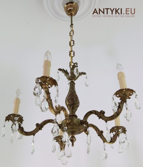 Antyczny pałacowy żyrandol barokowy z epoki – stylowe oświetlenie vintage