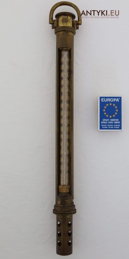 antyk mosiężny termometr przemysłowy