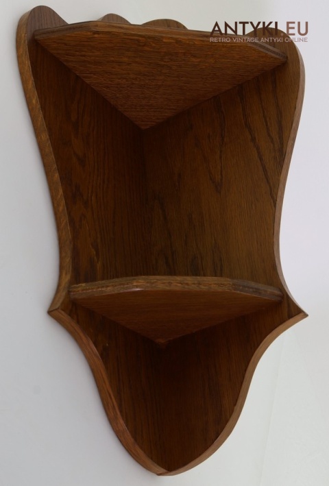 narożna półka vintage drewniana