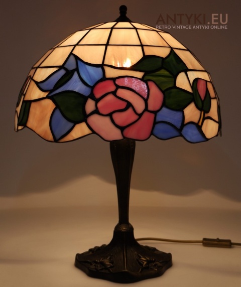 biurkowa lampa tiffany vintage
