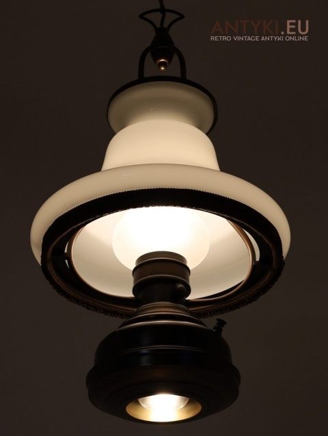 dwupunktowa antyczna lampa wisząca z epoki