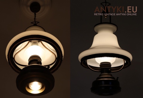 dwupunktowa klasyczna lampa mosiężna vintage