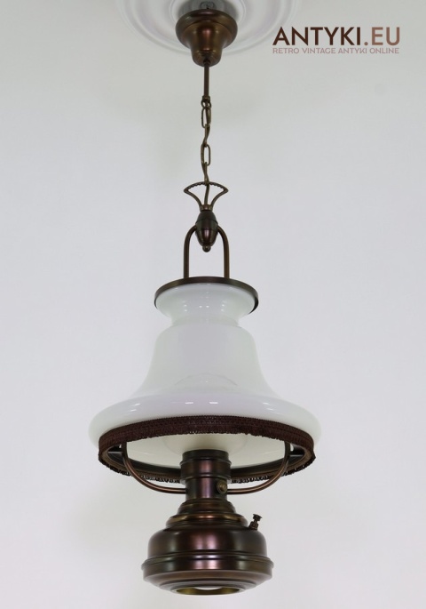 dwupunktowa mleczny klosz lampa vintage