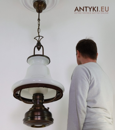 dwupunktowa lampa retro wisząca xl z epoki